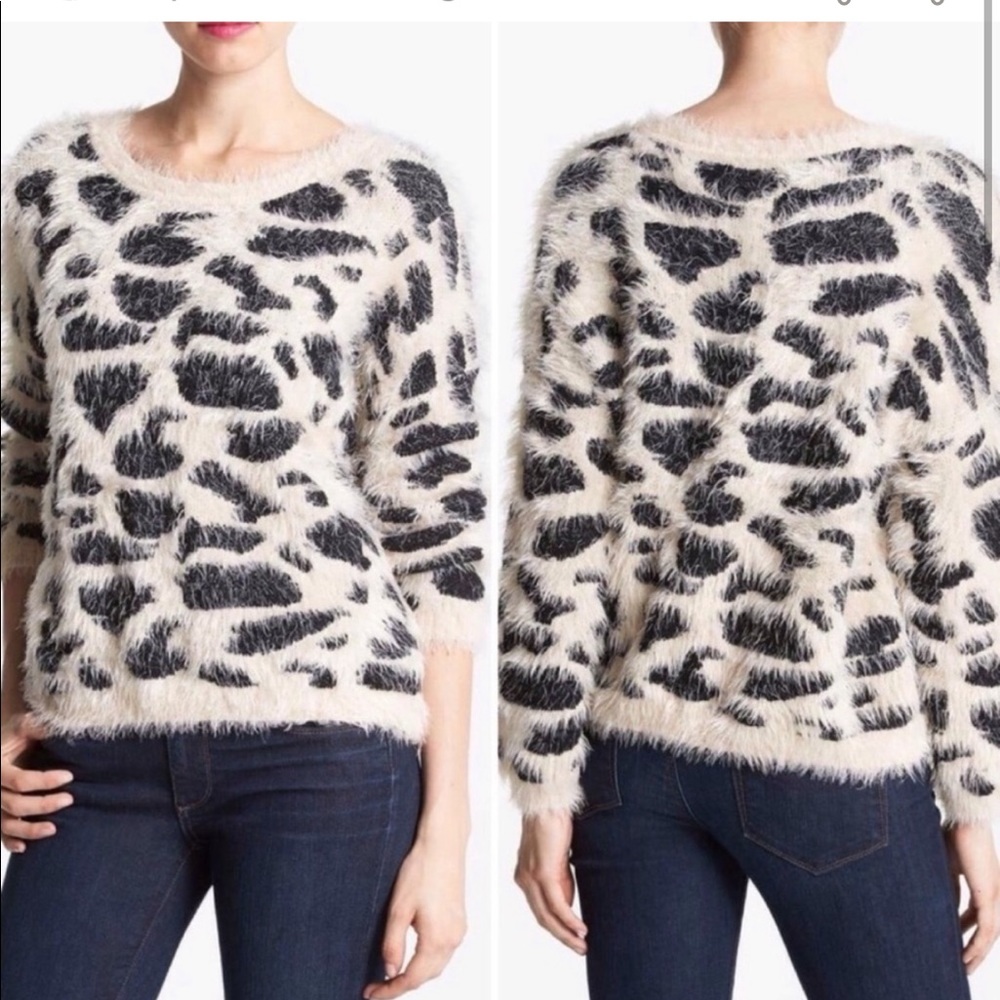 Raga Eyelash fuzzy Cheetah print sweater